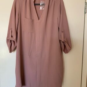 Lush Mauve Long Sleeve Dress